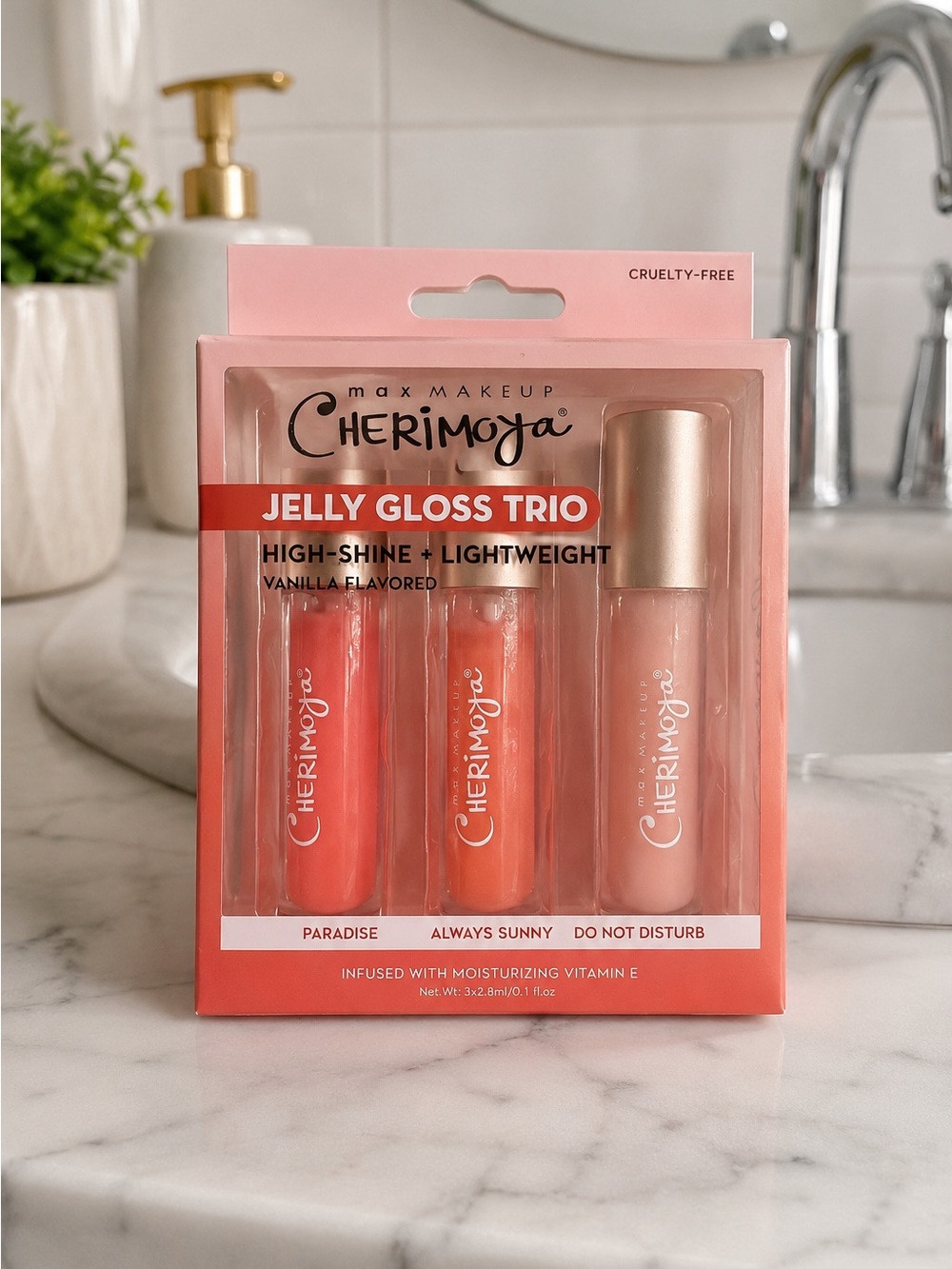 Cherimoya Jelly Gloss Trio Vanilla Flavored Lip Gloss Set New